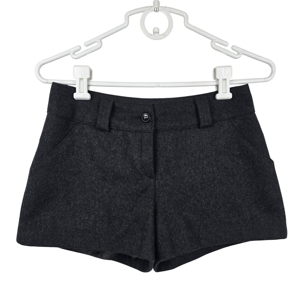 Sexy Plastic Island Charcoal Grey Wool Blend Tailored Shorts PA1BP003 Size XS